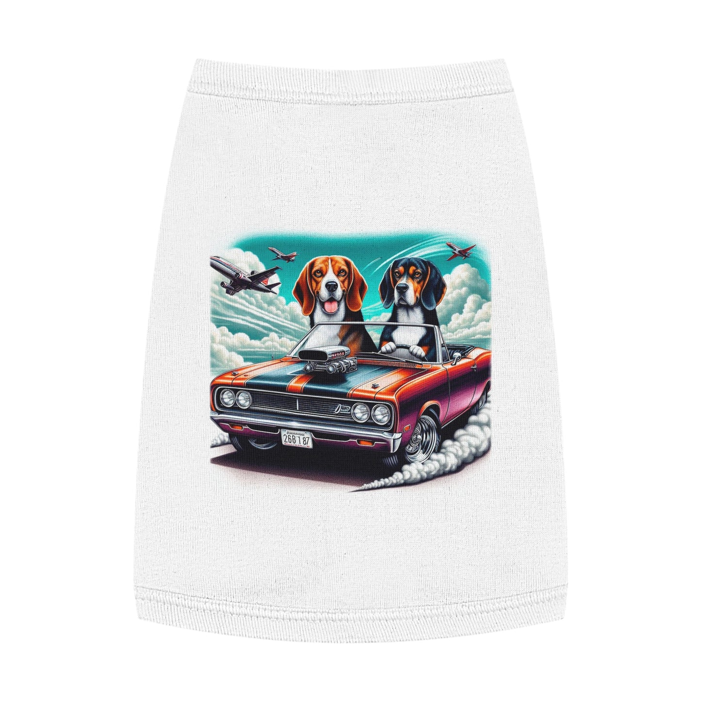 Pet Tank Top Wacky Beagle Dogs In Race Car Pets Printify