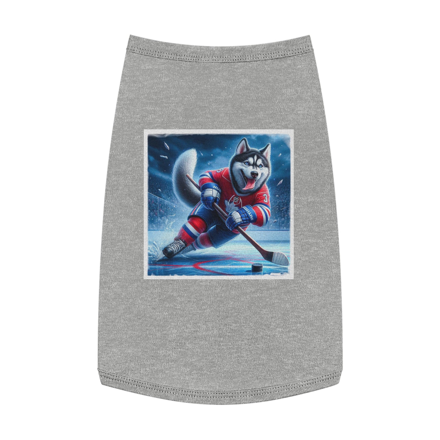Pet Tank Top Husky hockey Pets Printify L Heather