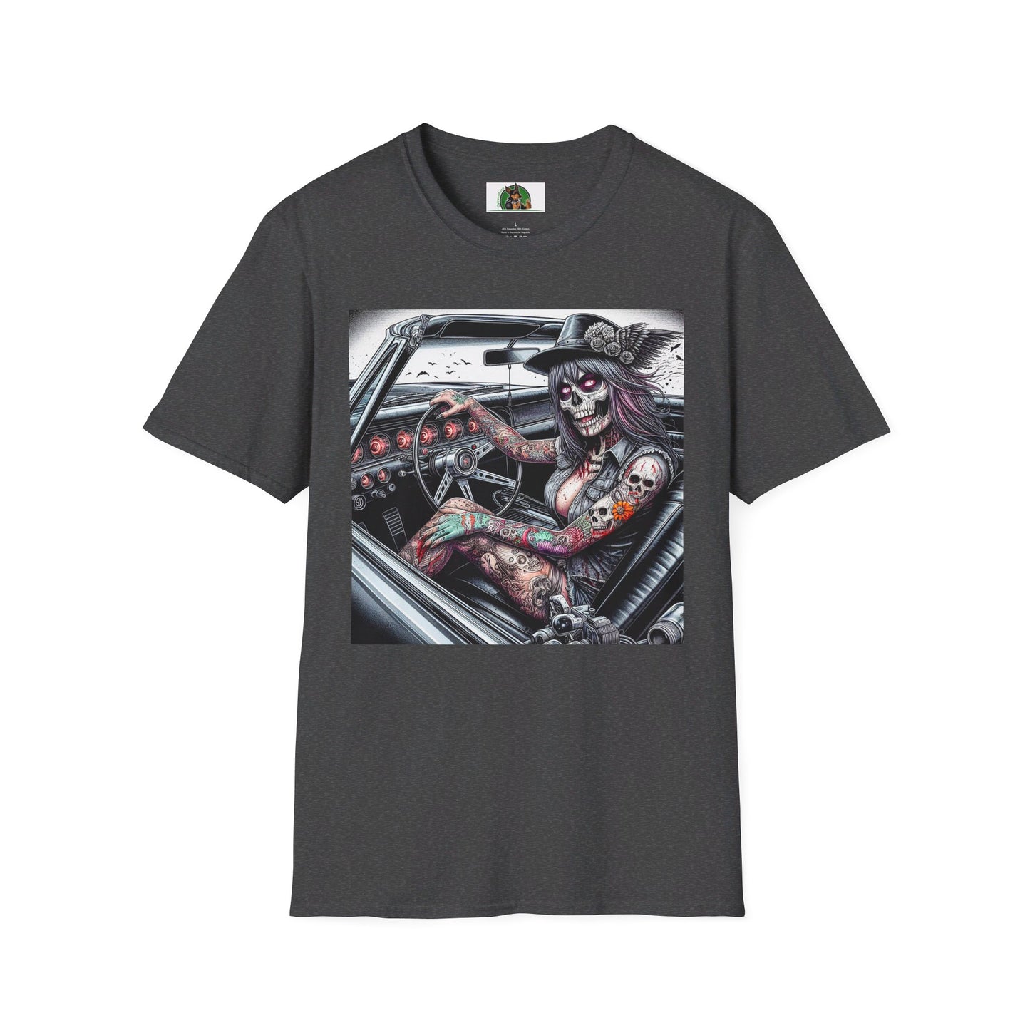 Zombie Girl T-Shirt Printify S Dark Heather