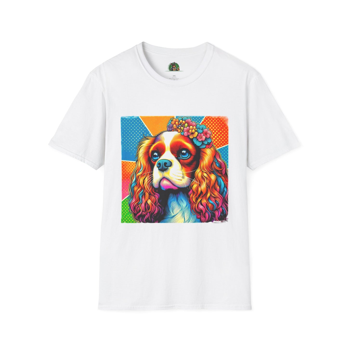 Cavalier King Charles Spaniel Female Pop Art Dog TShirt T-Shirt Printify XS White