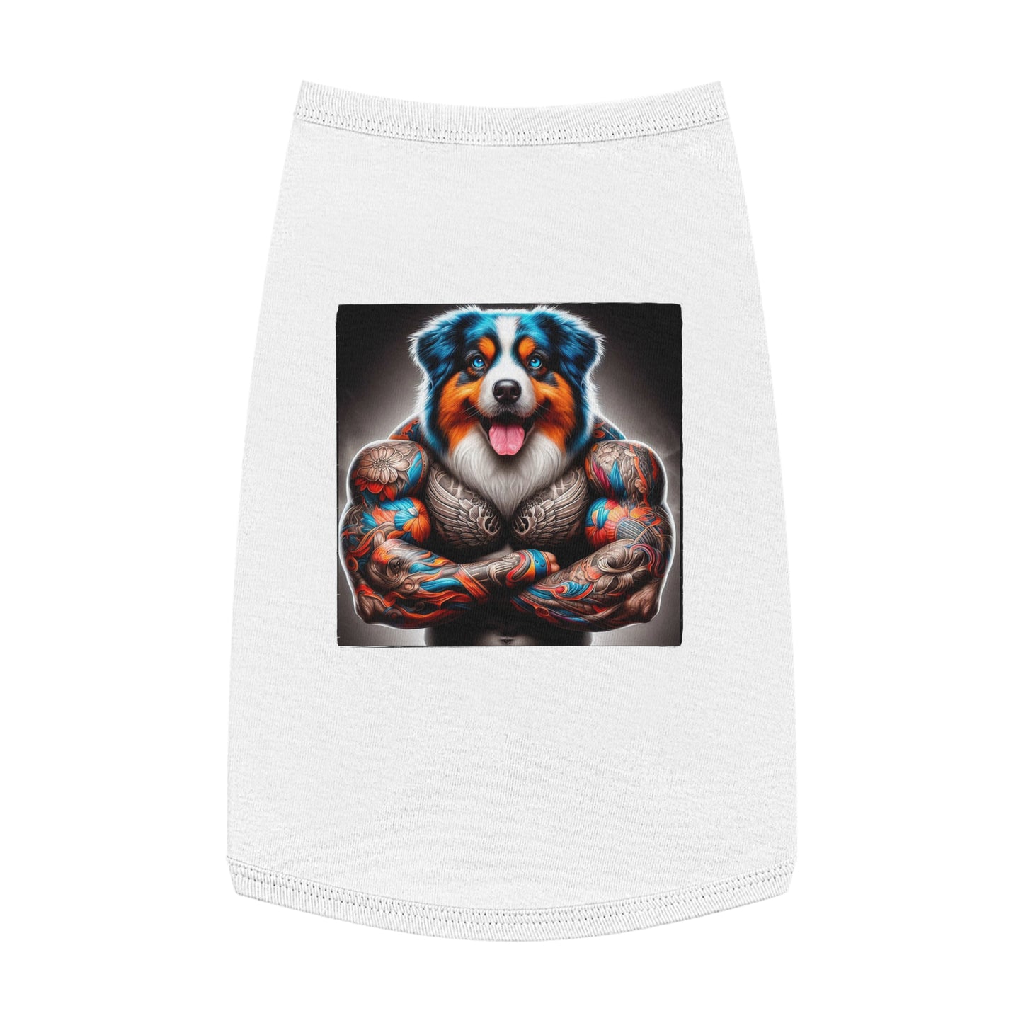 Pet Tank Top Australian Shepherd Pets Printify L White