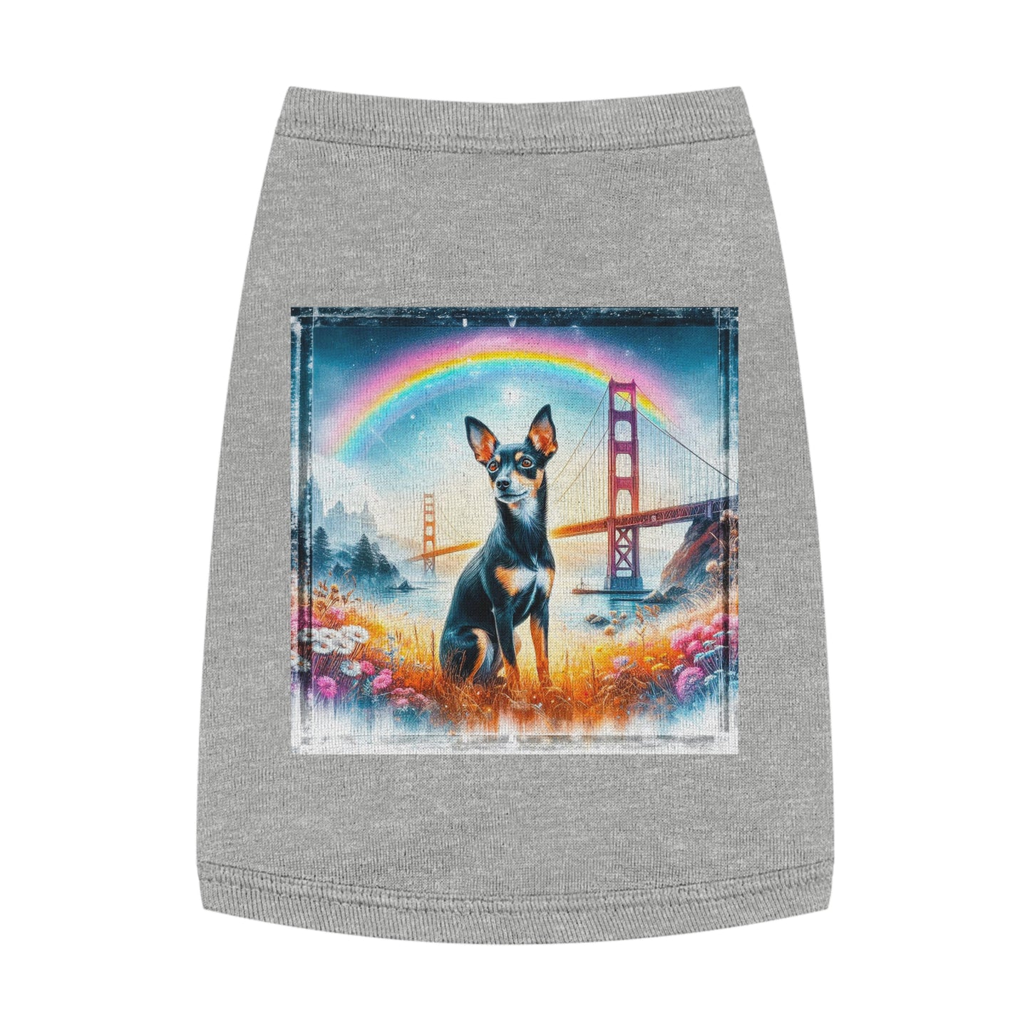Pet Tank Top Rat Terrier rainbow bridge Pets Printify M Heather