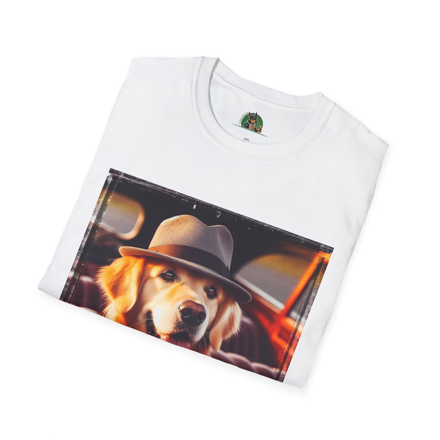 Golden Retriever driving fun shirt T-Shirt Printify