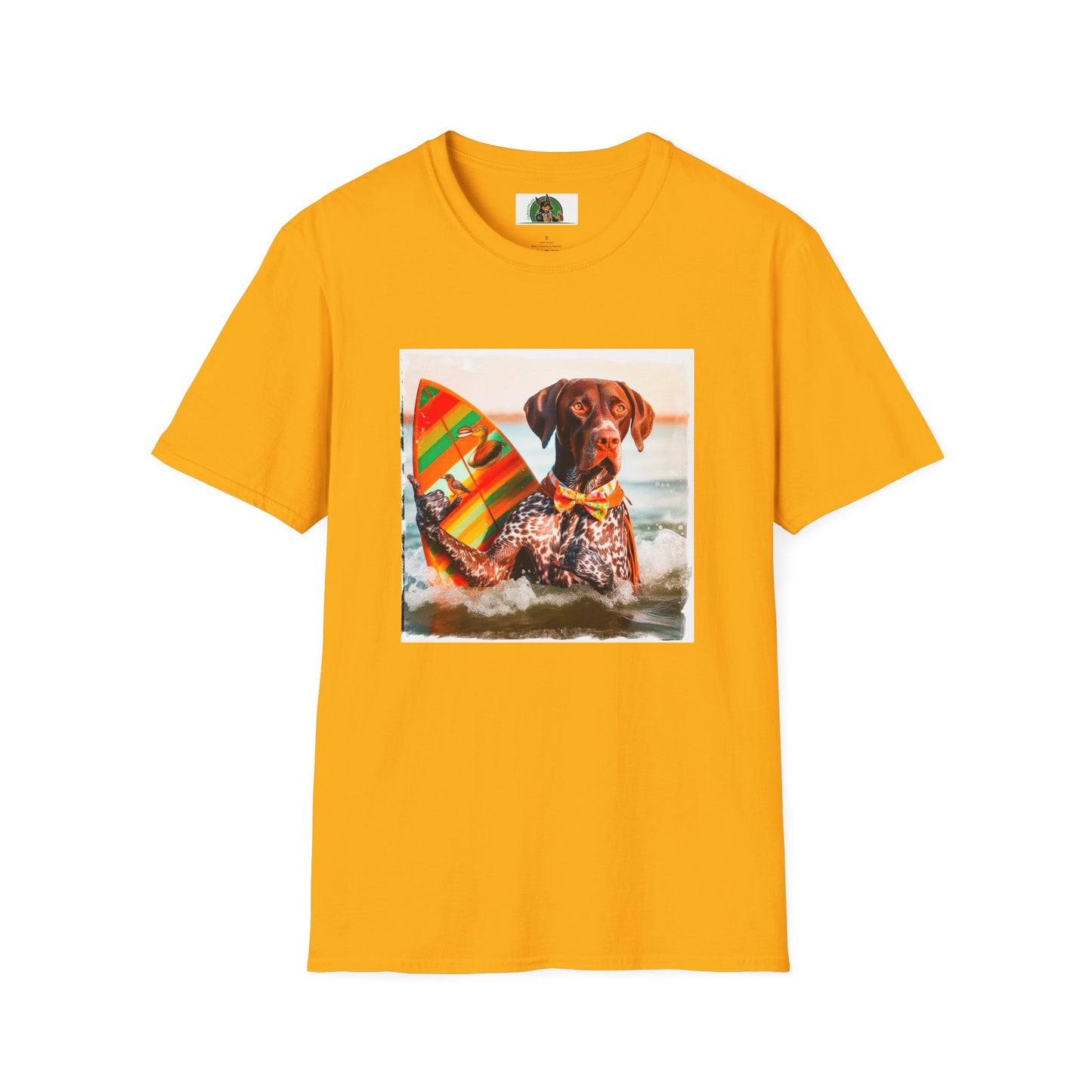 German Shorthaired Pointer Hawaiian vacation t shirt T-Shirt Printify S Gold