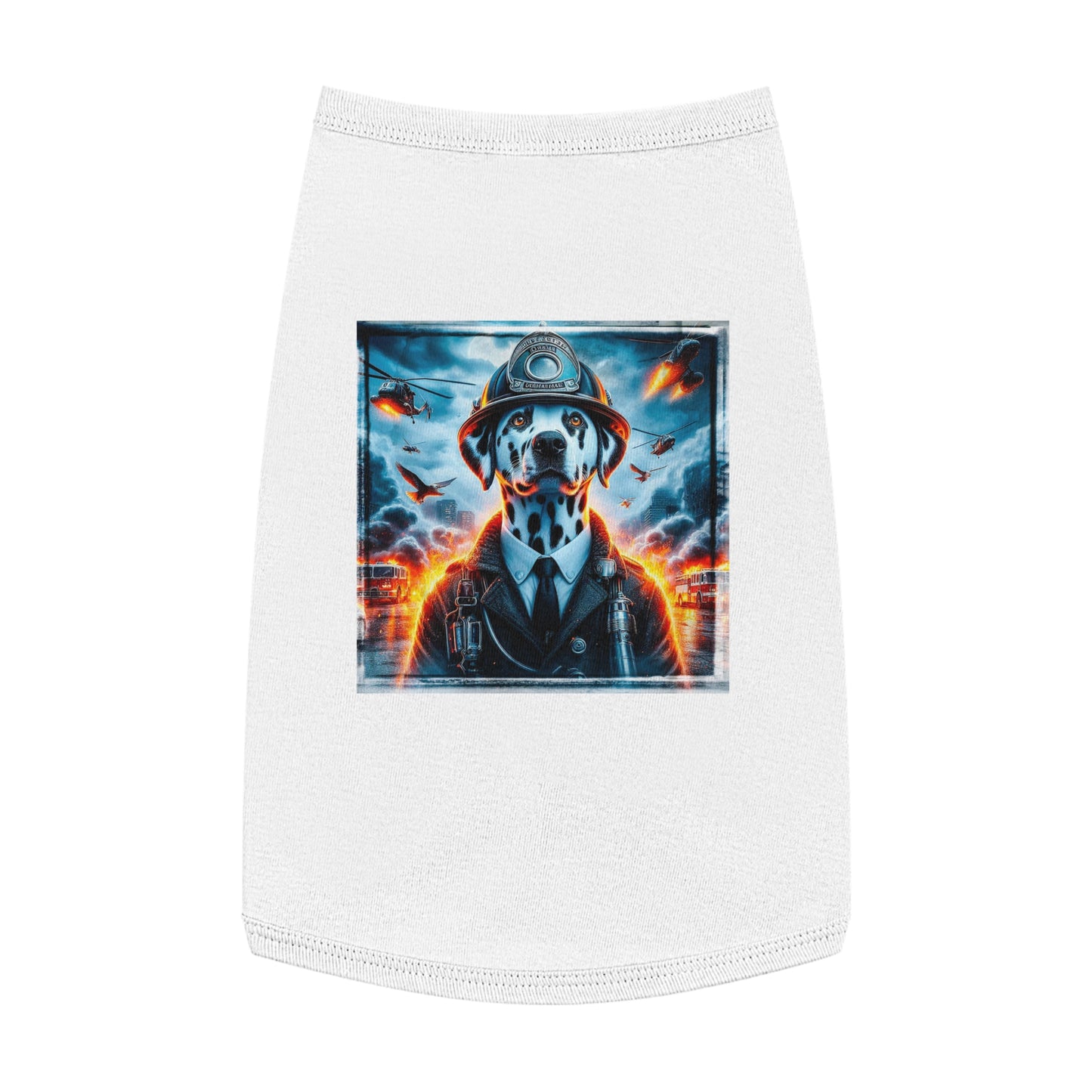 Pet Tank Top Dalmatian war hero t shirt Pets Printify L White