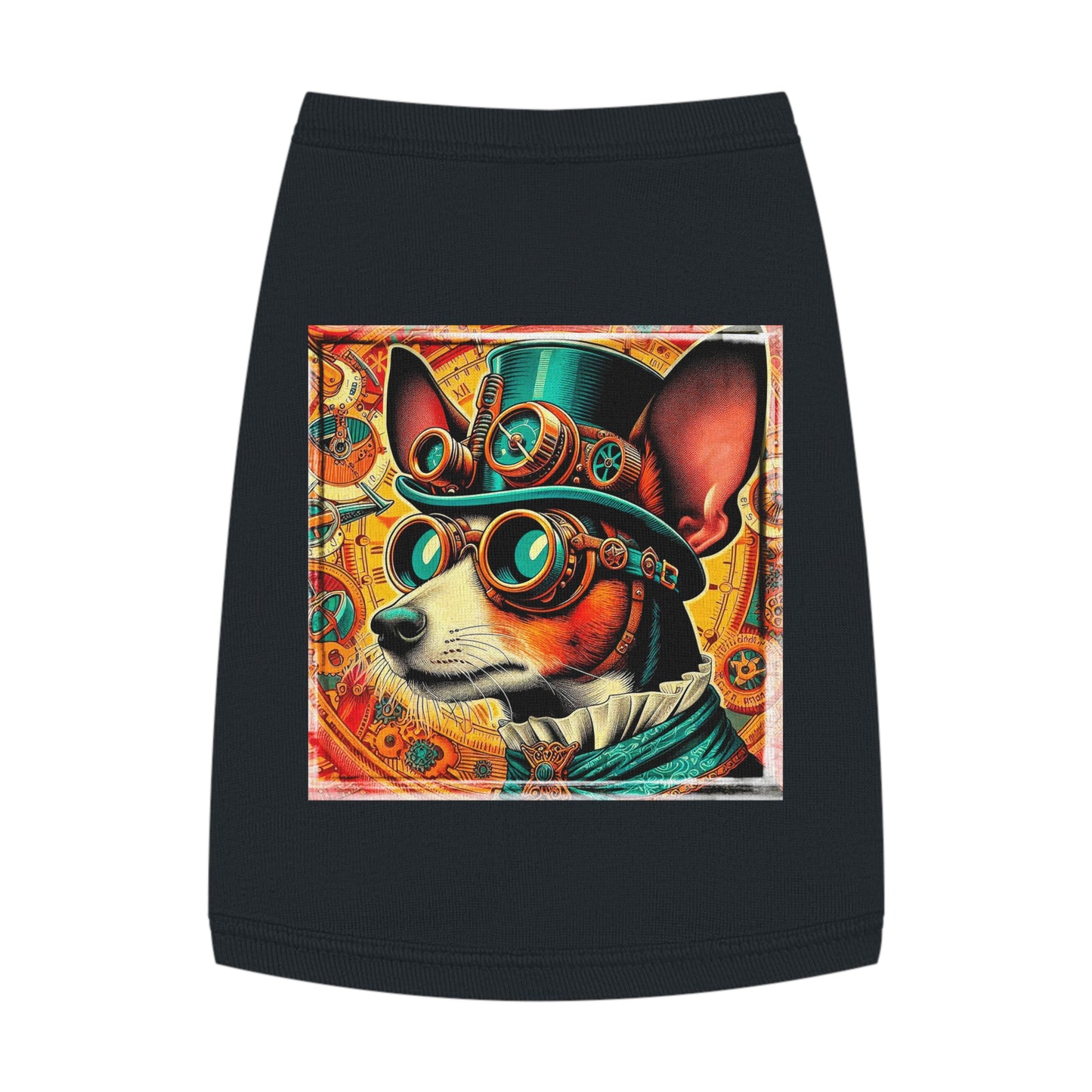 Pet Tank Top Rat Terrier steam punk Pets Printify M Black