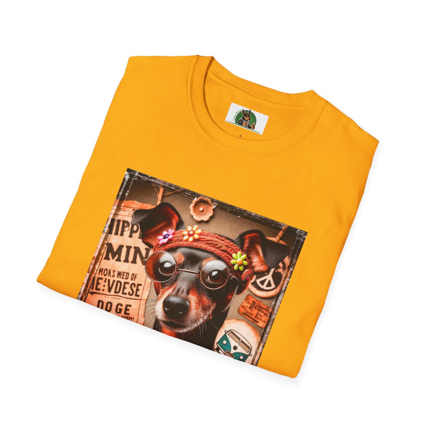 Min Pin T-Shirt hippie dude