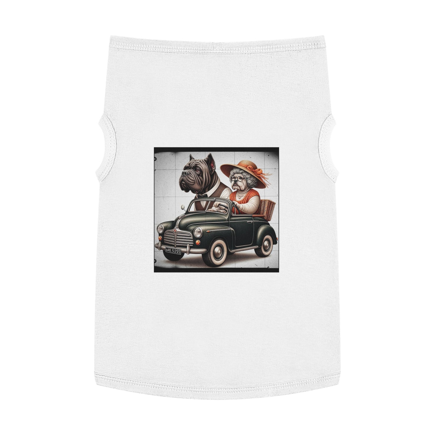 Wacky Pet Tank Top Cane Corso Dog Couple In Car Pets Printify XL White