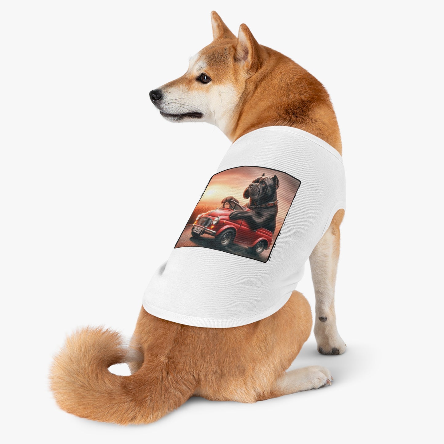 Wacky Pet Tank Top Cane Corso Dog In Small Car