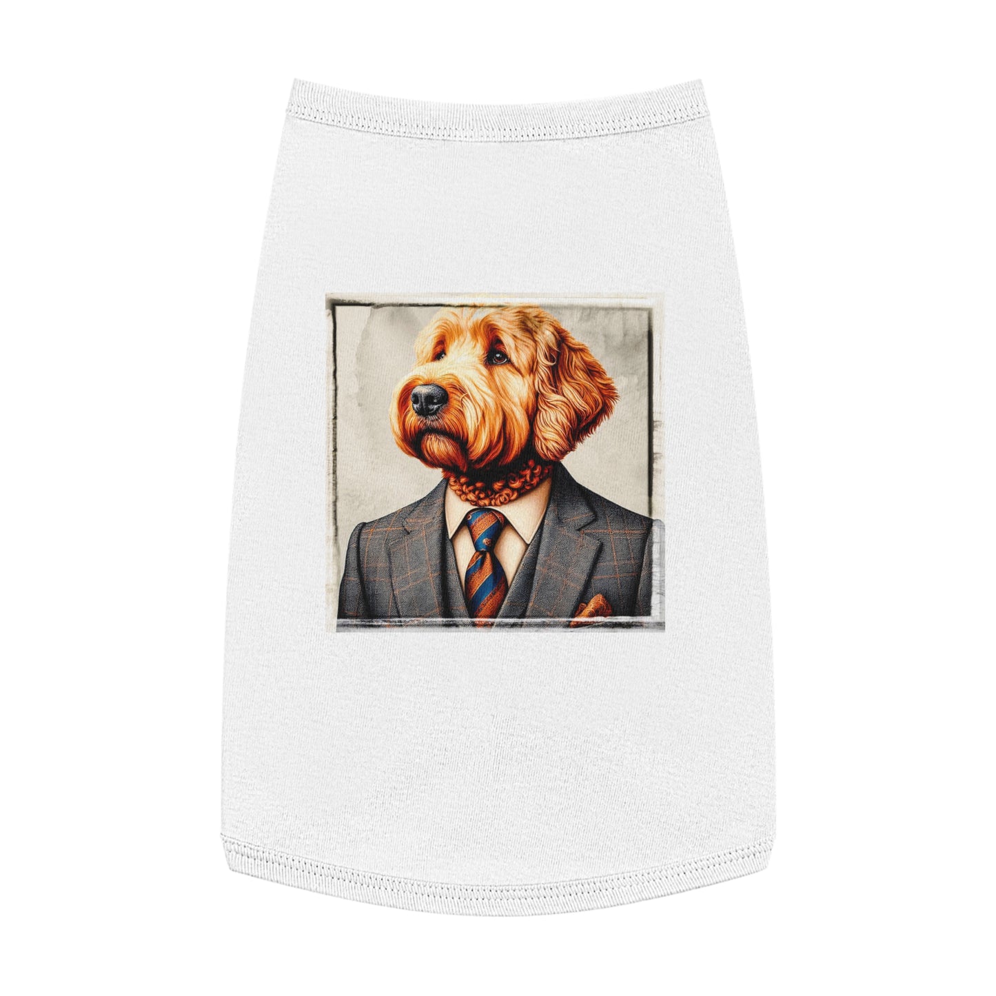 Pet Tank Golden Doodle working man shirt Pets Printify L White