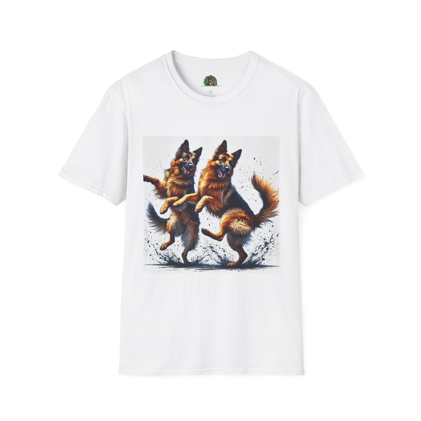 German Shepherd T-Shirt - Dancing Dog Design T-Shirt Printify XS White