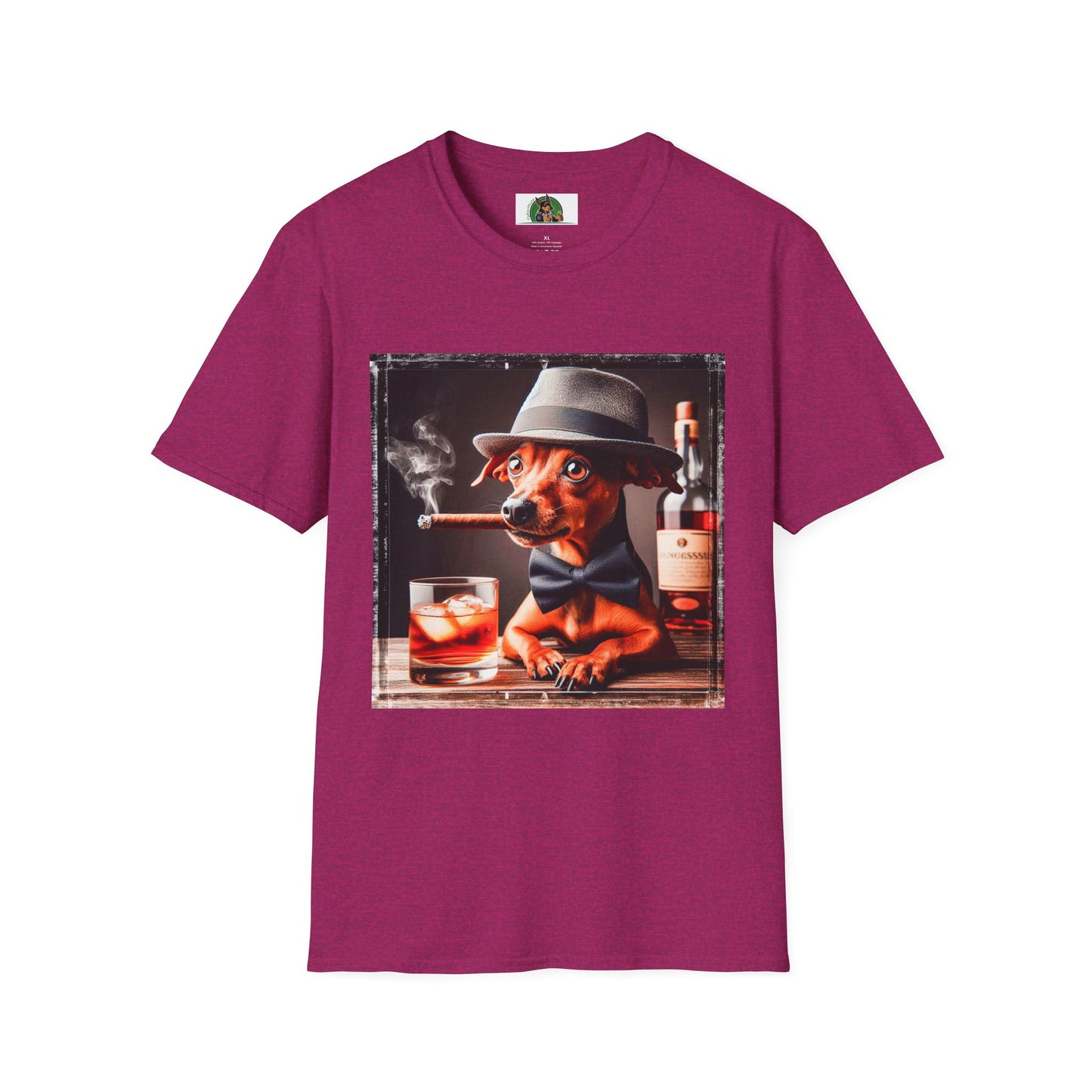 Min Pin T-Shirt cigars and whiskey T-Shirt Printify S Antique Heliconia