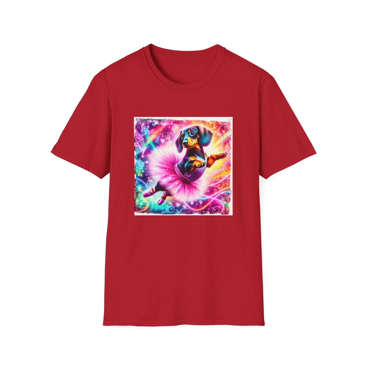 Dachshund pretty ballerina t shirt T-Shirt Printify S Cherry Red