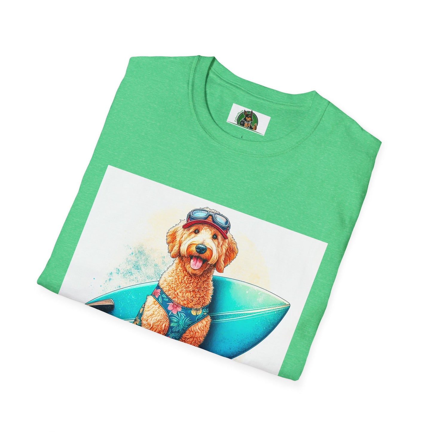 Golden Doodle surfer dude t shirt