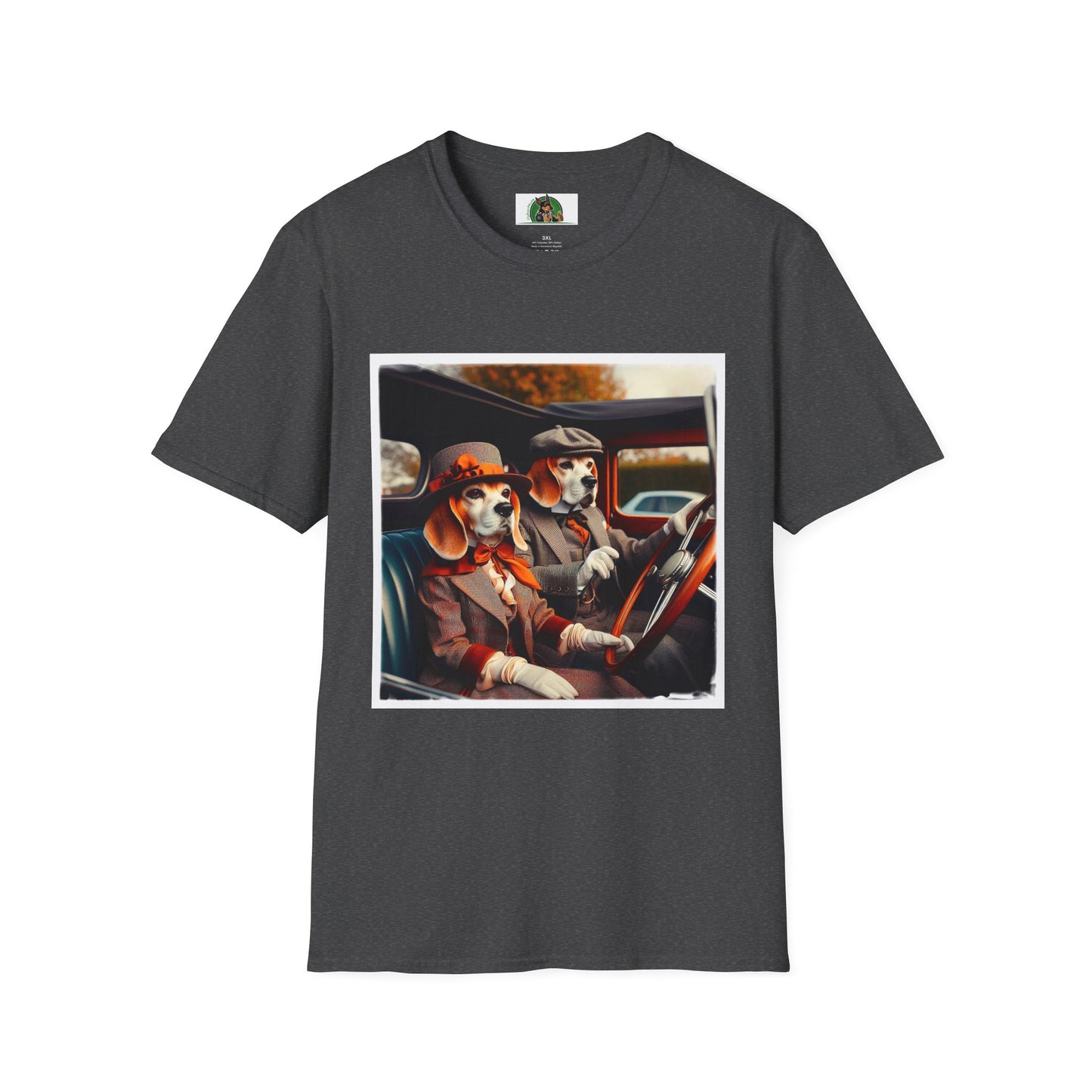 Wacky Beagle Old Time Couple T-Shirt Printify XS Dark Heather