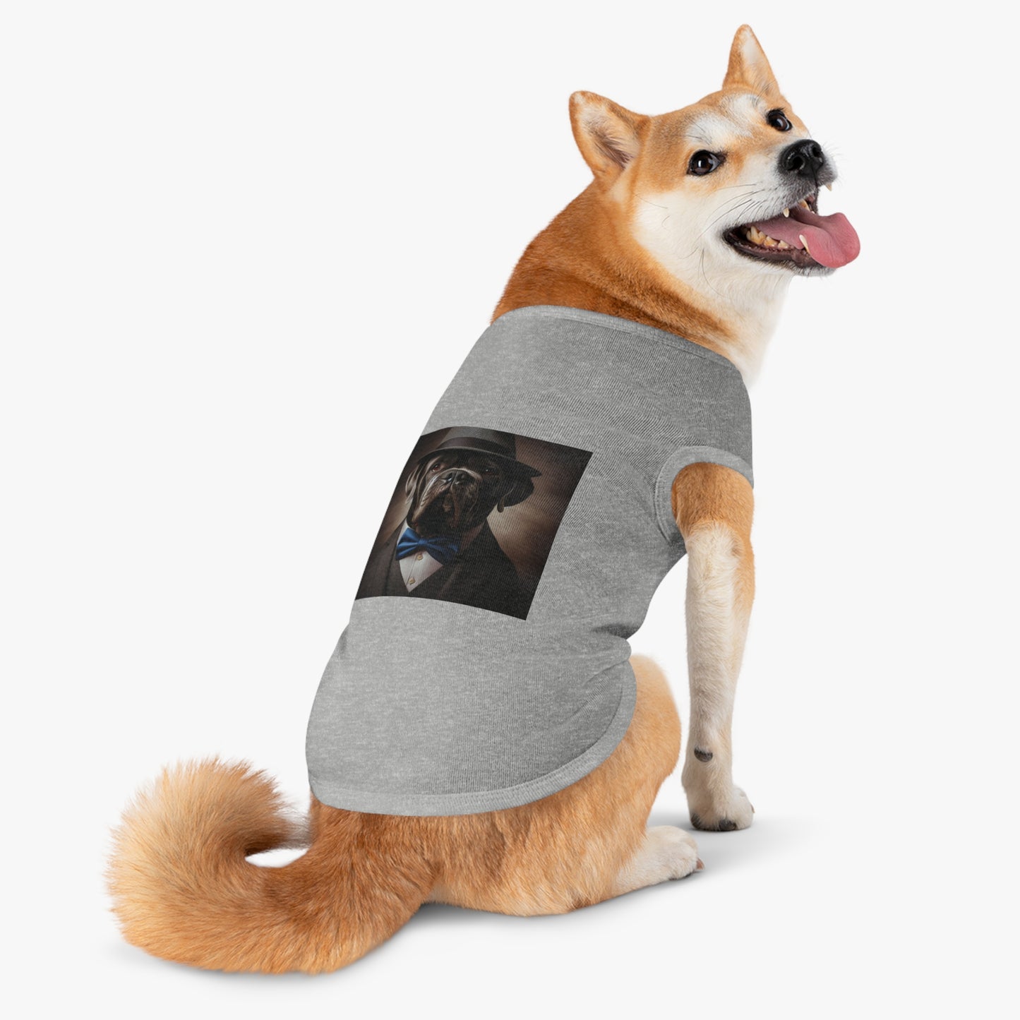 Pet Tank Top Cane Corso Suit And Fedora Hat Pets Printify