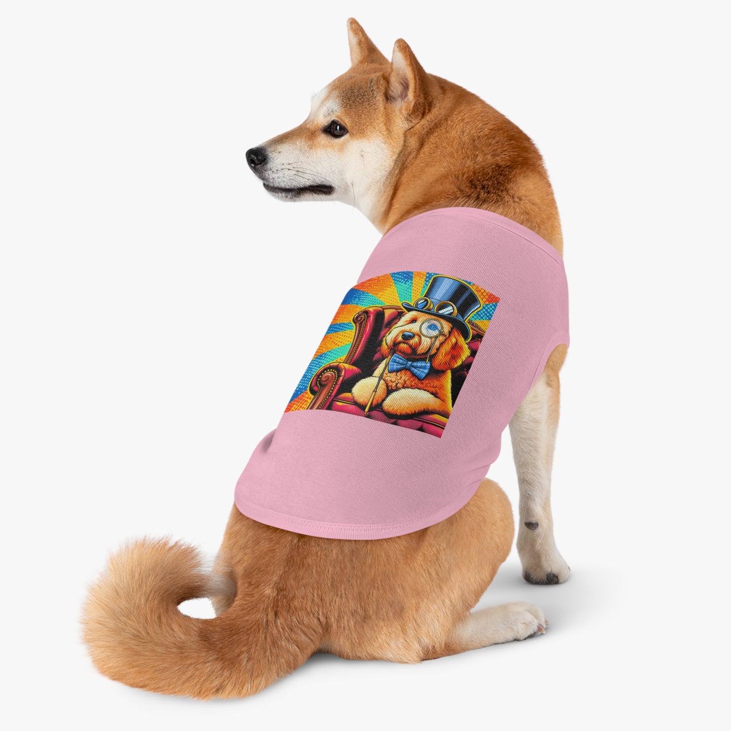 Pet Tank Golden Doodle colorful steampunk shirt