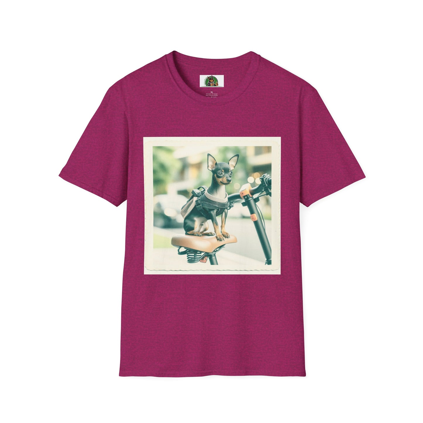 Min Pin T-Shirt scooter riding T-Shirt Printify S Antique Heliconia
