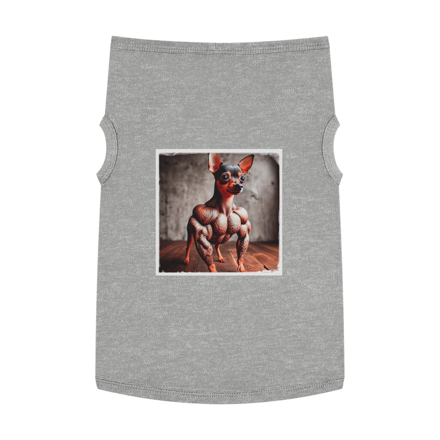 - Min Pin Tank Tops tiny muscles Pets Printify XL Heather