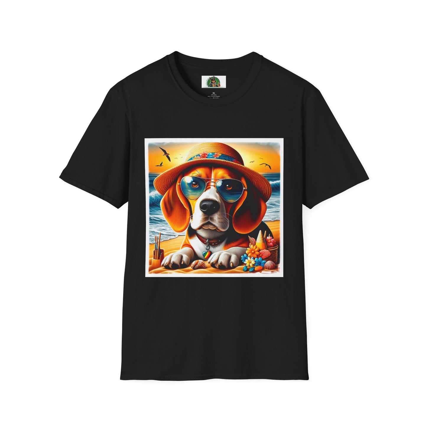 Beagle Sun Hat T-Shirt T-Shirt Printify XS Black