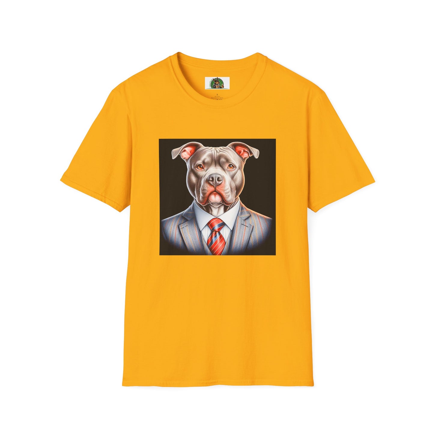 Pit Bull professional business man shirt T-Shirt Printify S Gold