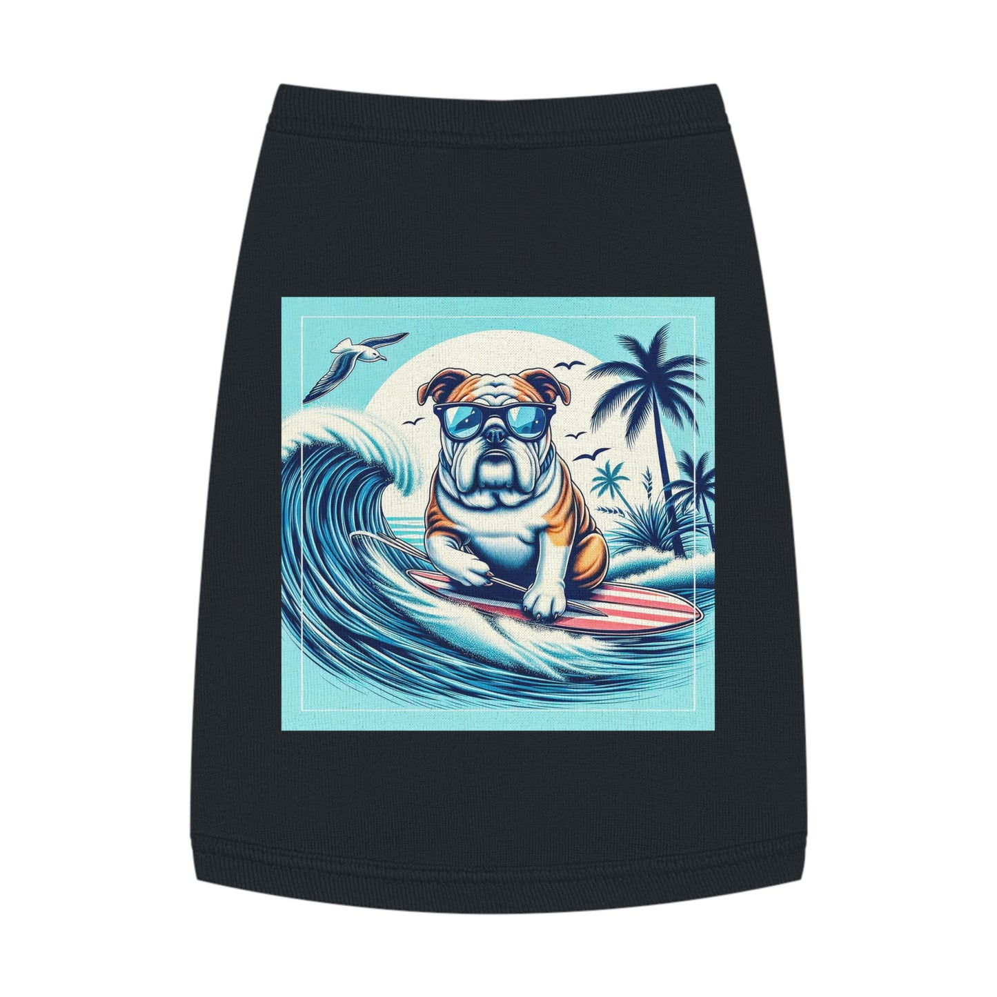 Pet Tank Top Bulldog waves t shirt Pets Printify M Black