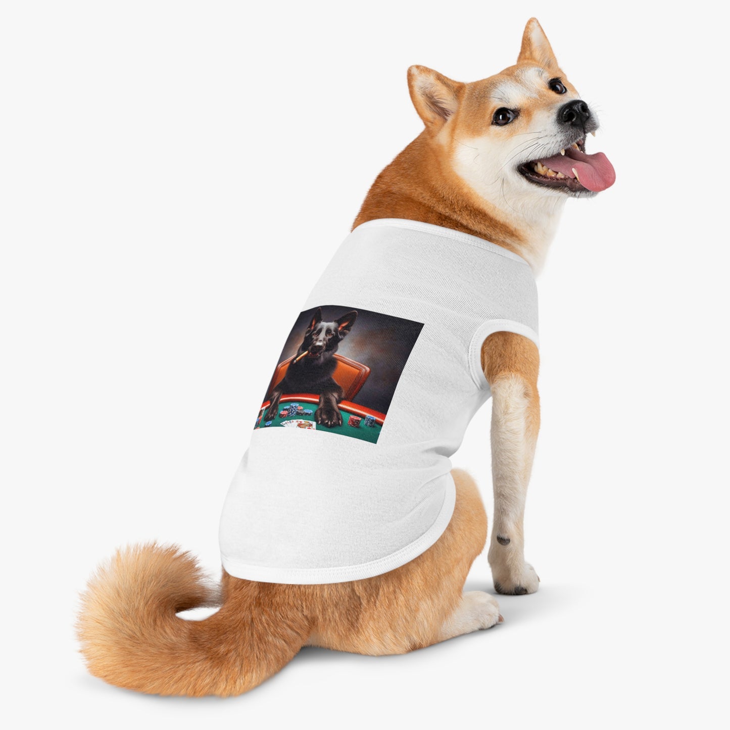 German Shepherd playing poker shirt