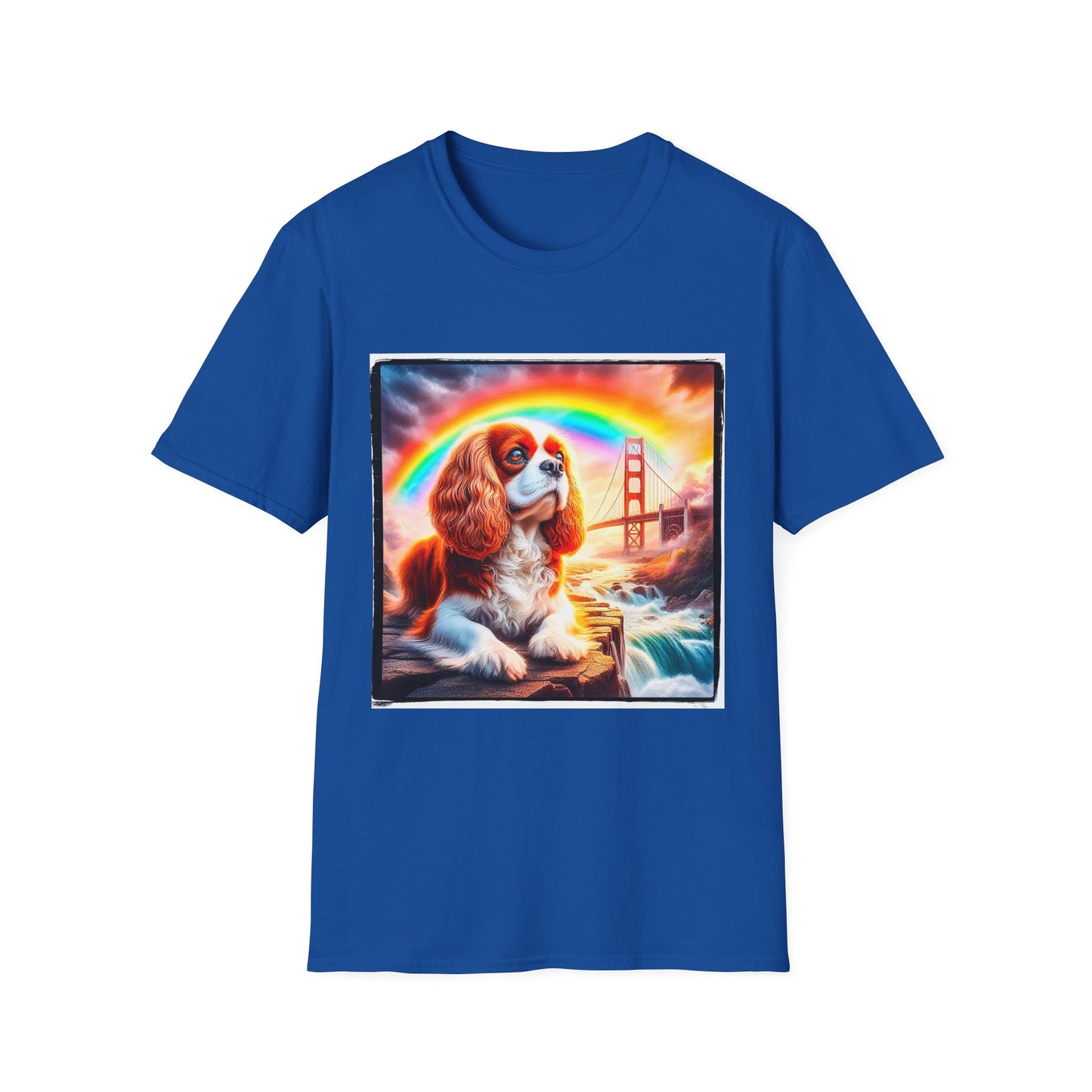 Cavalier King Charles Spaniel Rainbow Bridge TShirt T-Shirt Printify XS Royal