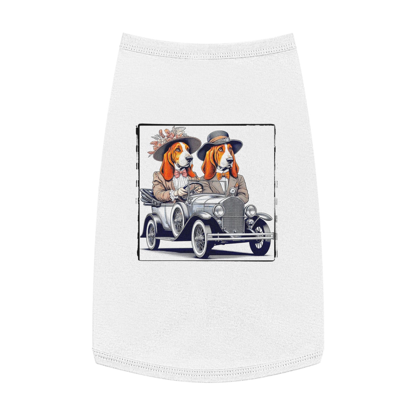 Pet Tank Top Wacky Basset Hound Pets Printify L White