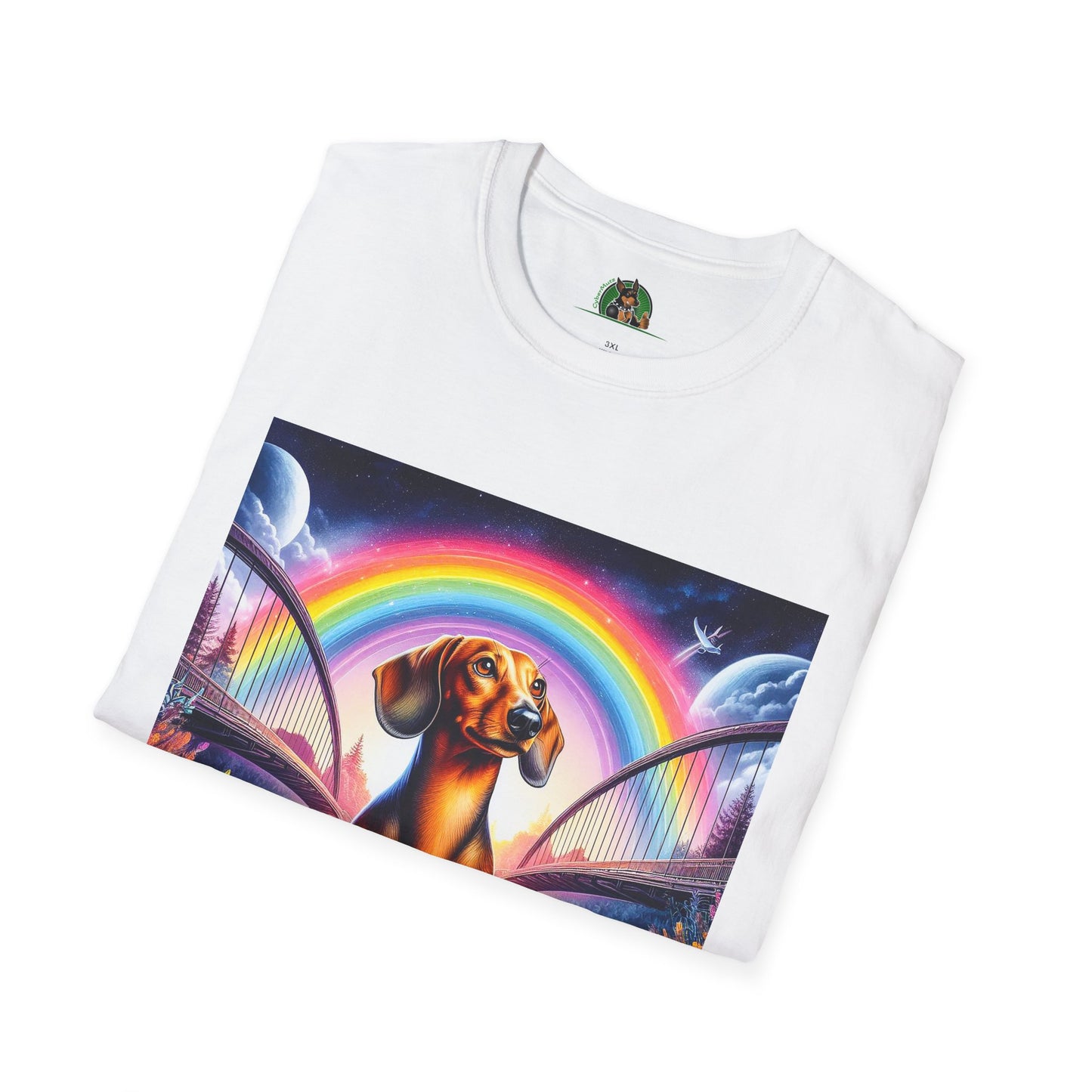 Dachshund colorful flowers t shirt T-Shirt Printify