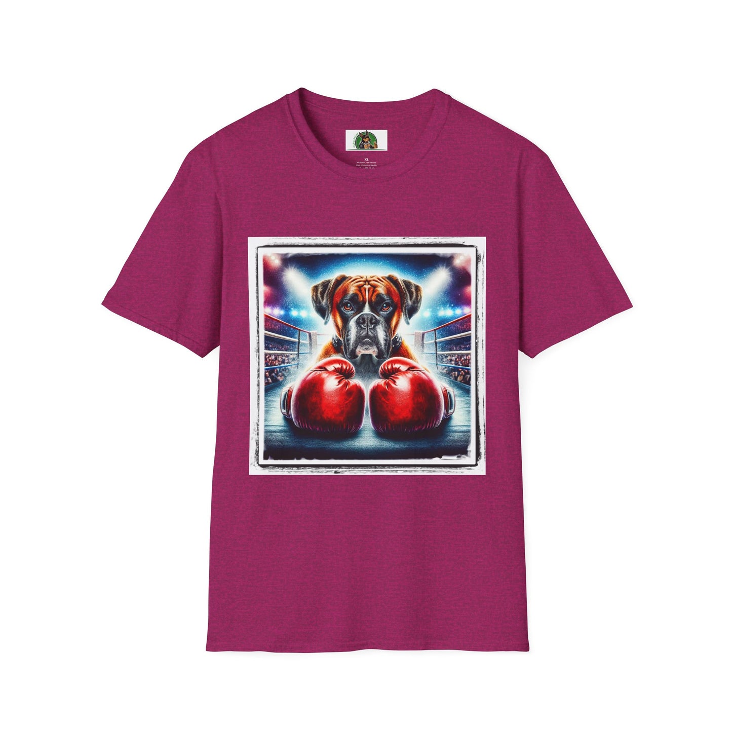 Boxer Dog With Boxing Gloves Shirt T-Shirt Printify S Antique Heliconia