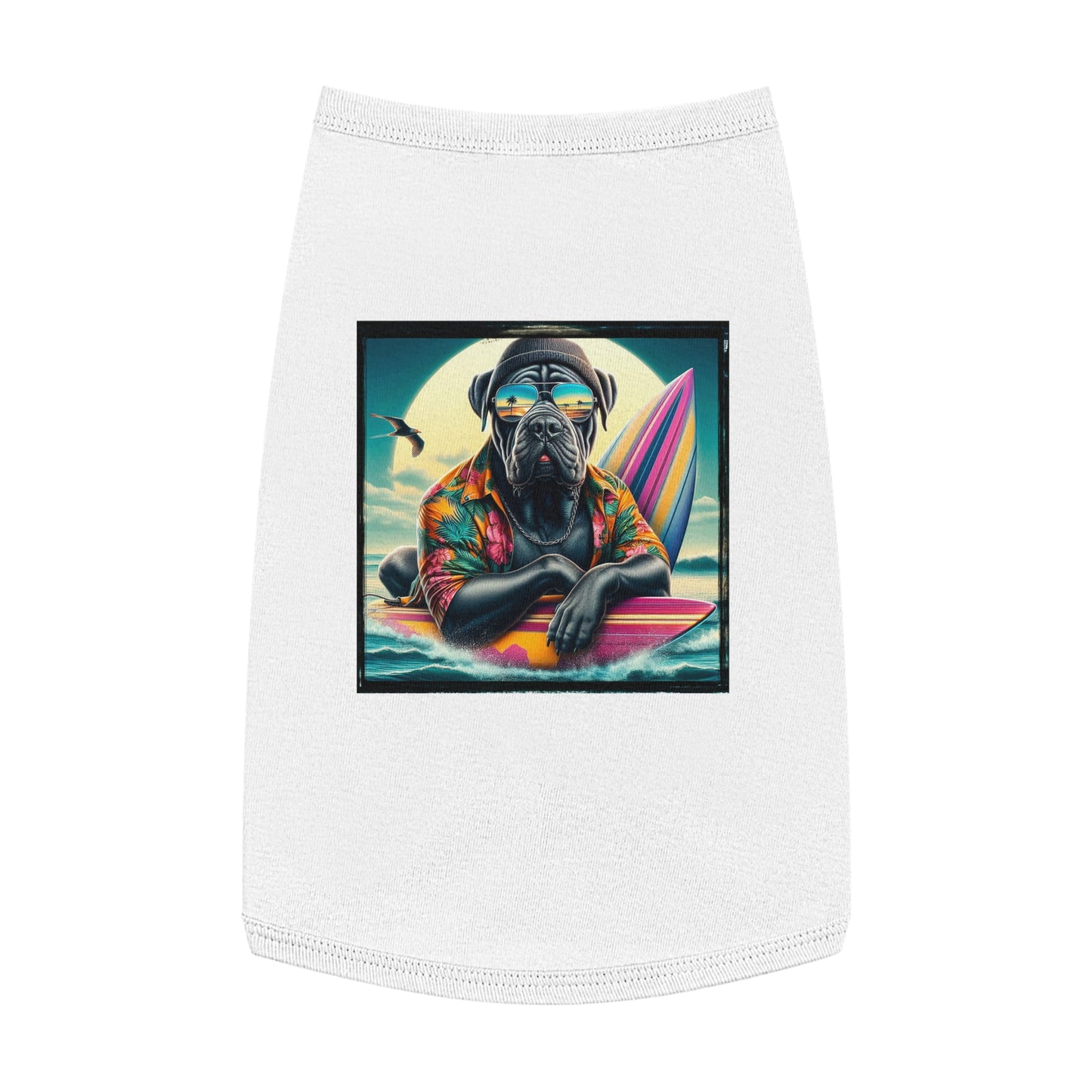 Pet Tank Top Cane Corso Surfer Pets Printify L White