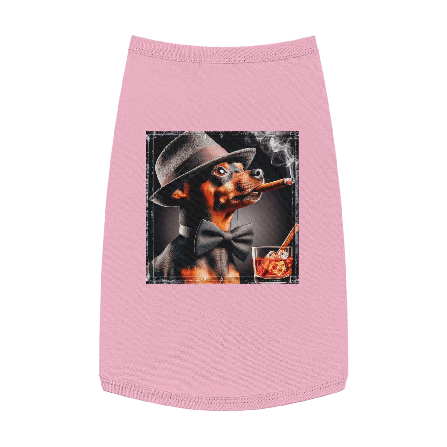 Min Pin Tank Tops cigars Pets Printify L Pink