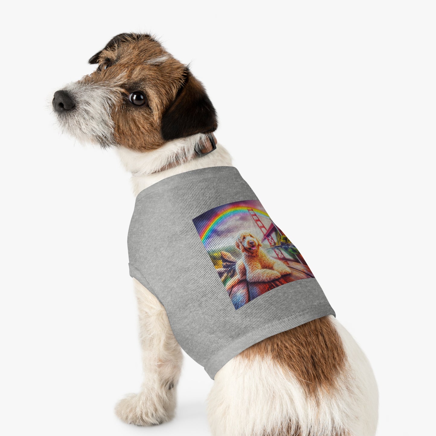 Pet Tank Golden Doodle pretty rainbow shirt Pets Printify