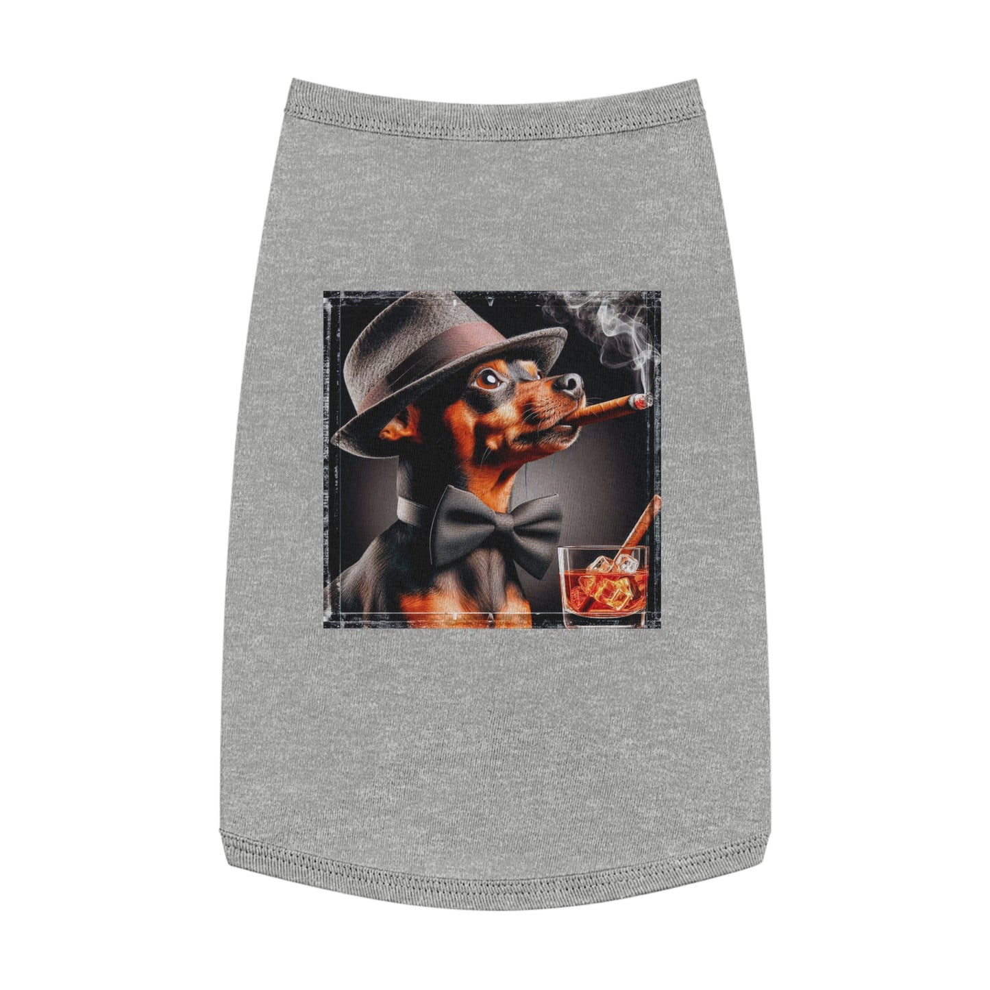 Min Pin Tank Tops cigars Pets Printify L Heather