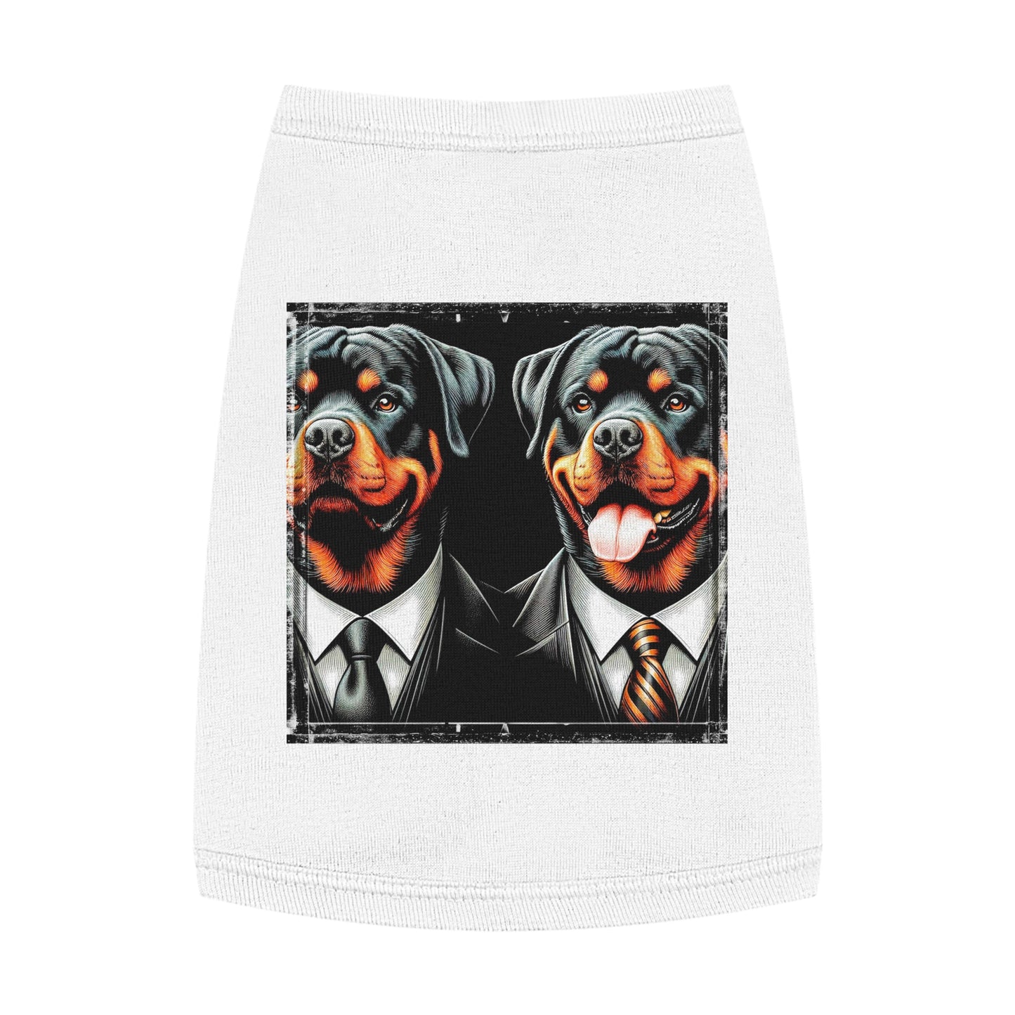 Pet Tank Top Rottie two suits Pets Printify M White