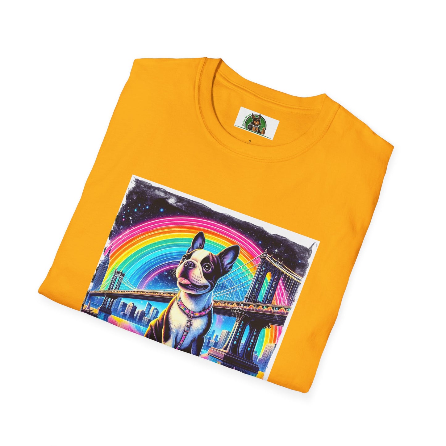 Boston Terrier Rainbow Bridge Shirt T-Shirt Printify