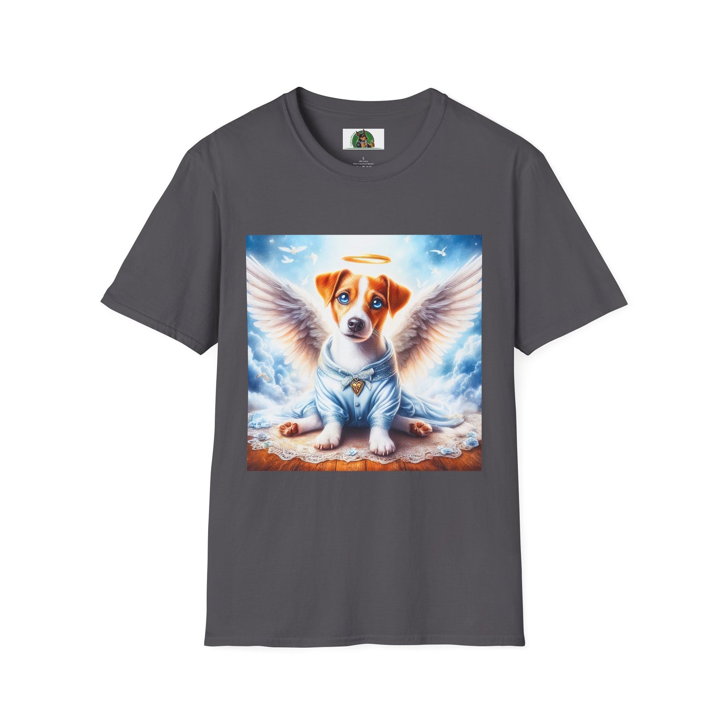 Jack Russell Pajama Puppy Angel T-Shirt Printify S Charcoal