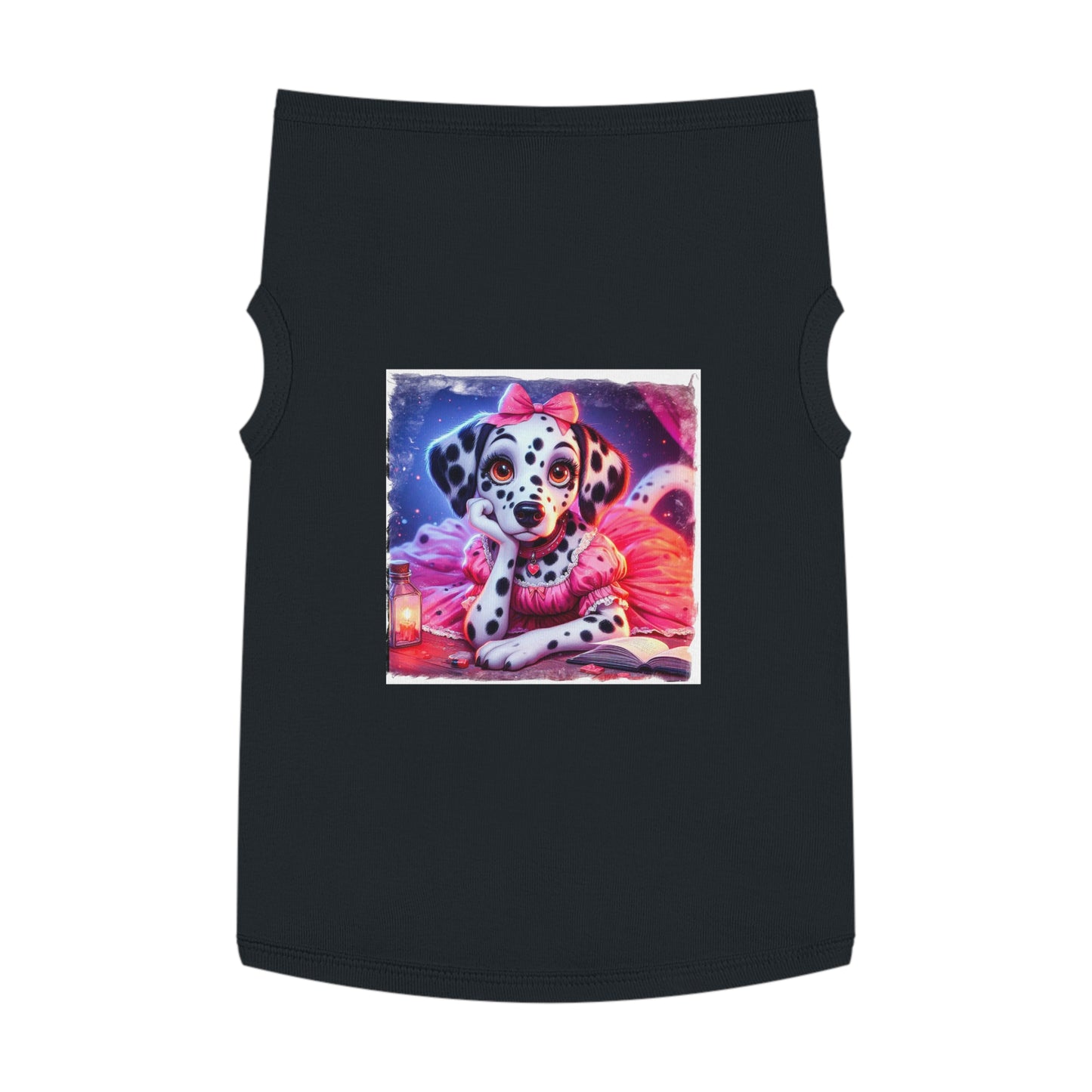 Pet Tank Top Dalmatian pretty in pink t shirt Pets Printify