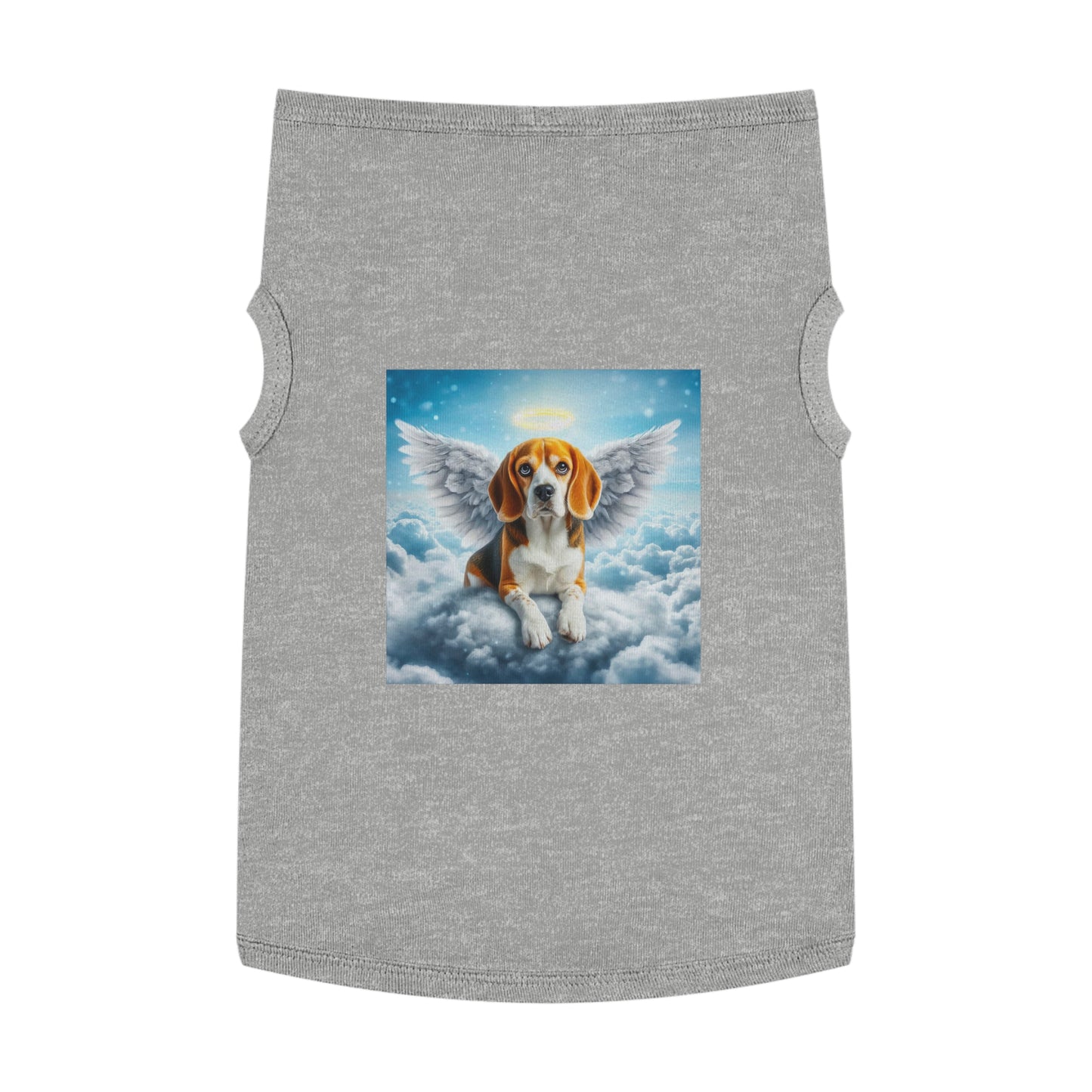 Pet Tank Top Beagle Angel In Cloud Pets Printify XL Heather