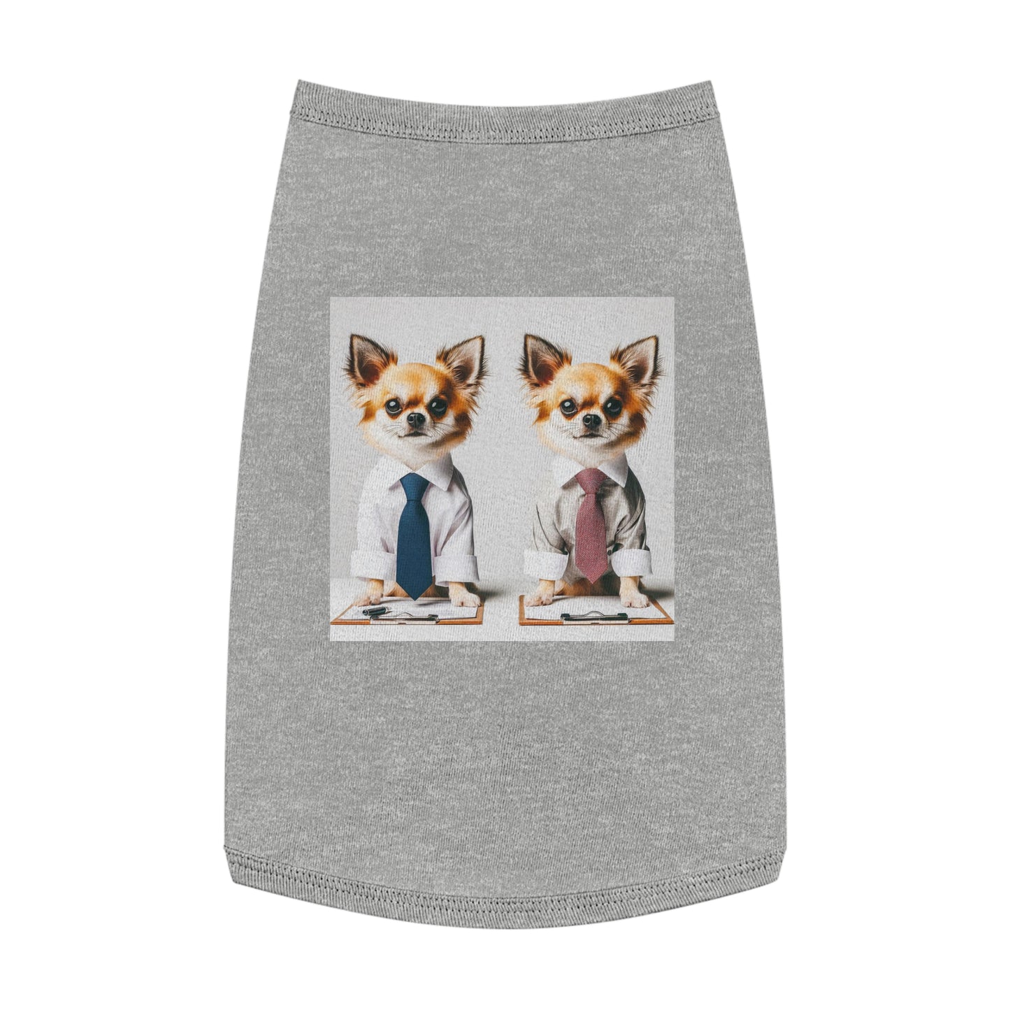 Pet Tank Top Chihuahua interviewing t shirt Pets Printify L Heather