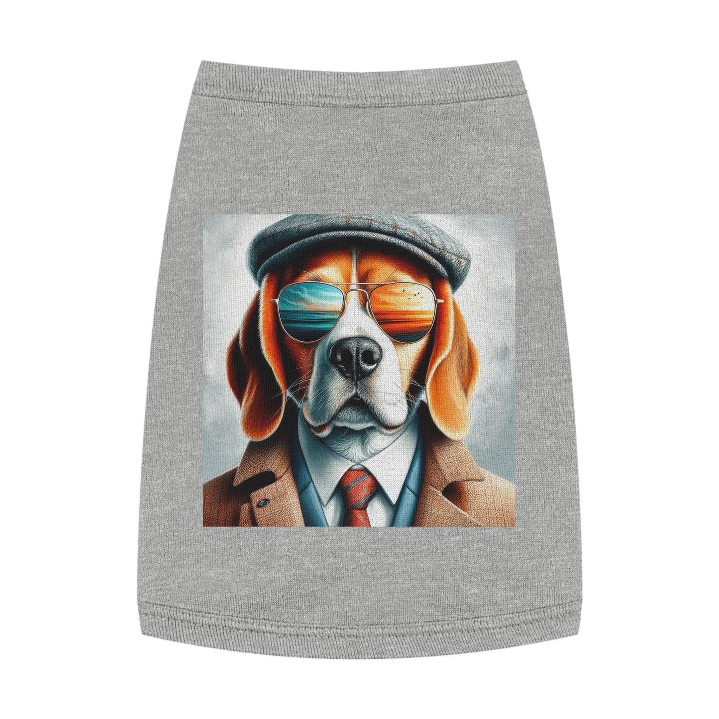 Pet Tank Top Beagle Classy Suit Pets Printify M Heather