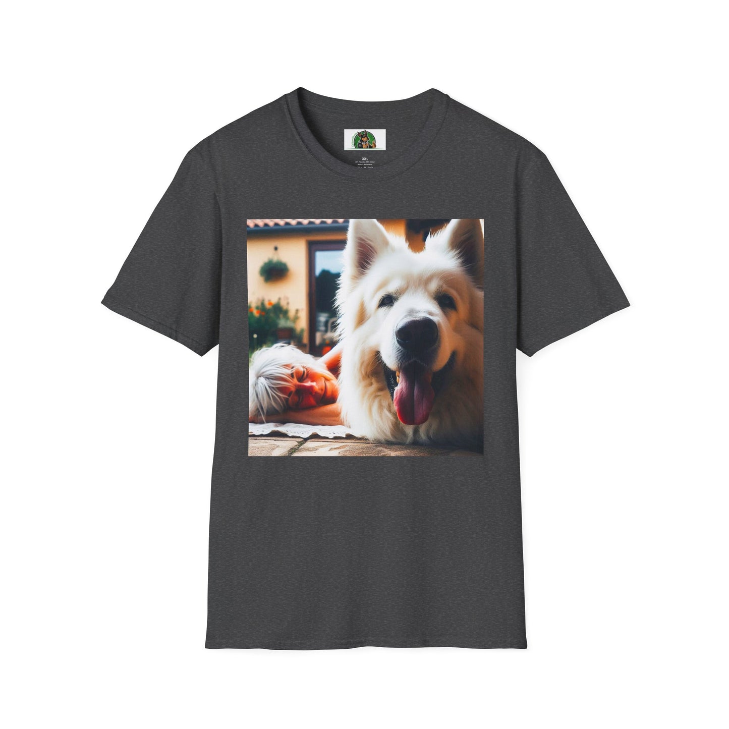 German Shepherd pretty fluffy boy shirt T-Shirt Printify Dark Heather S