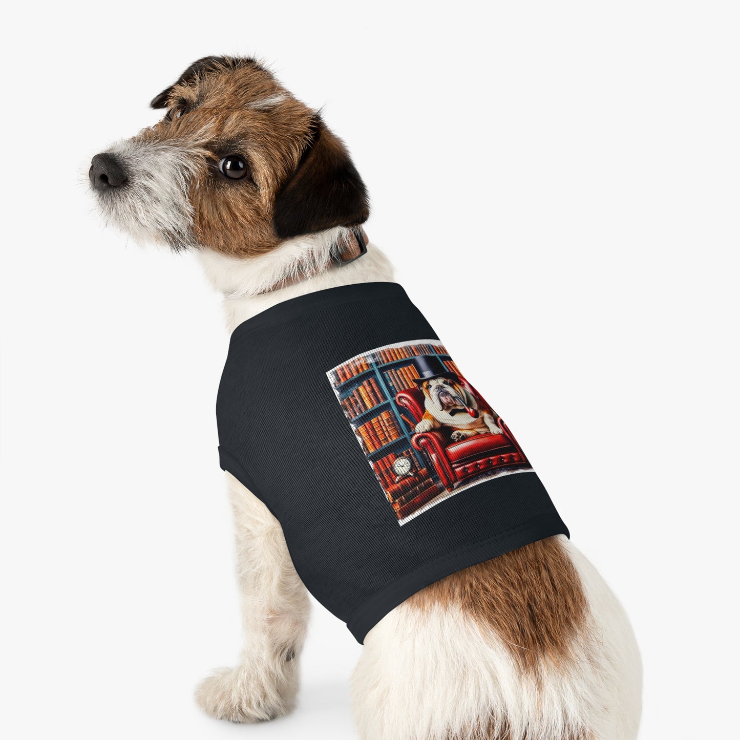 Pet Tank Top Bulldog pipe smoking t shirt Pets Printify