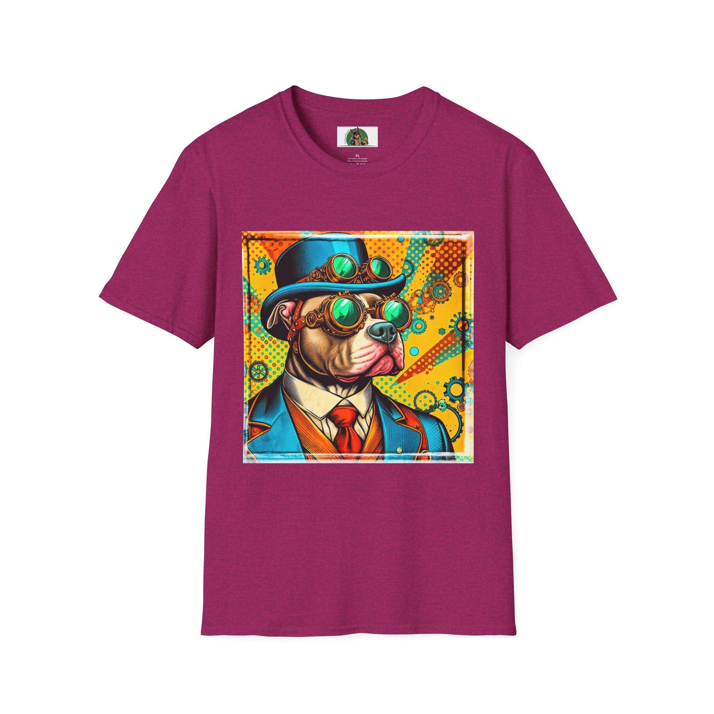 Pit Bull steam punk shirt T-Shirt Printify S Antique Heliconia