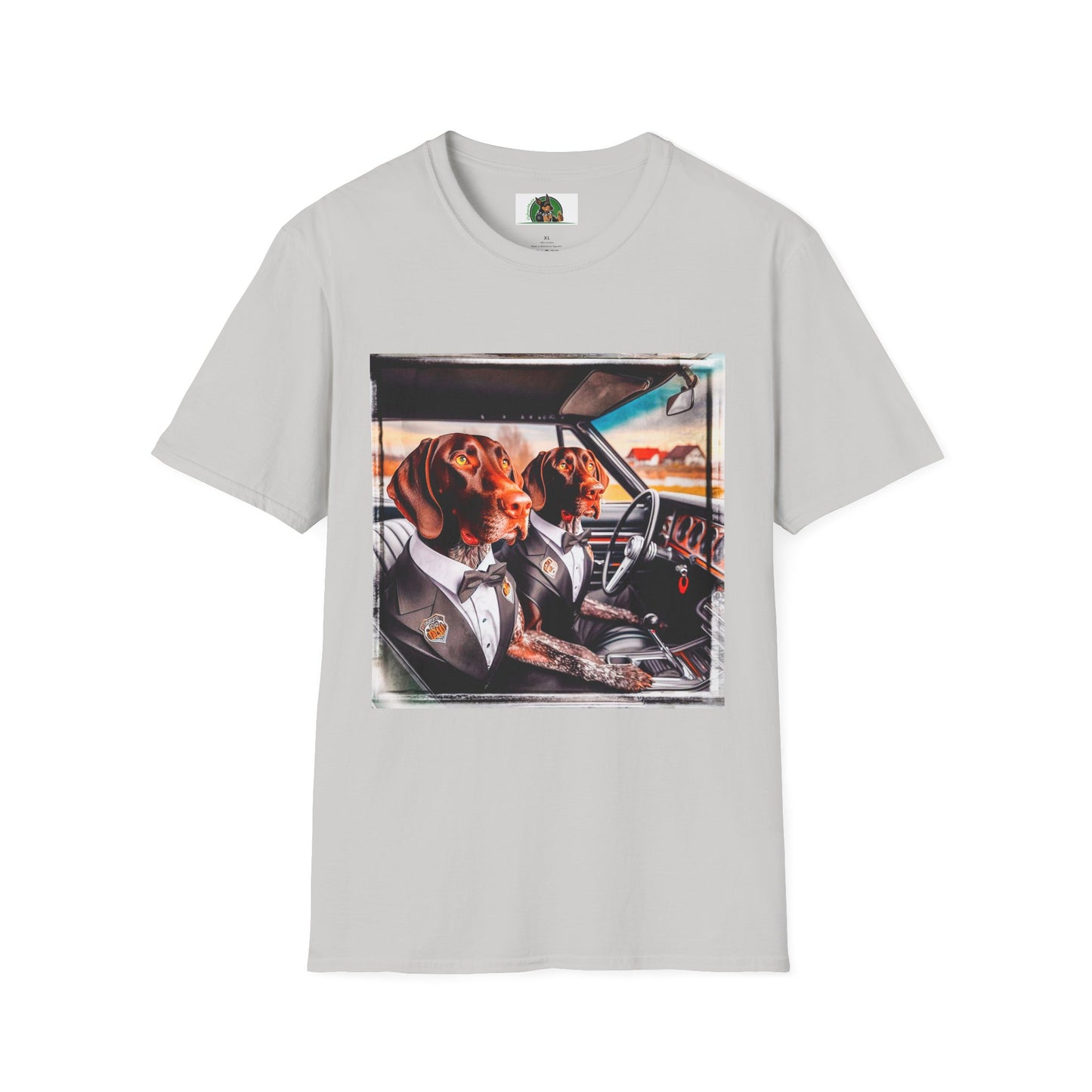 Wacky German Shorthaired Pointer party fun t shirt T-Shirt Printify S Ice Grey