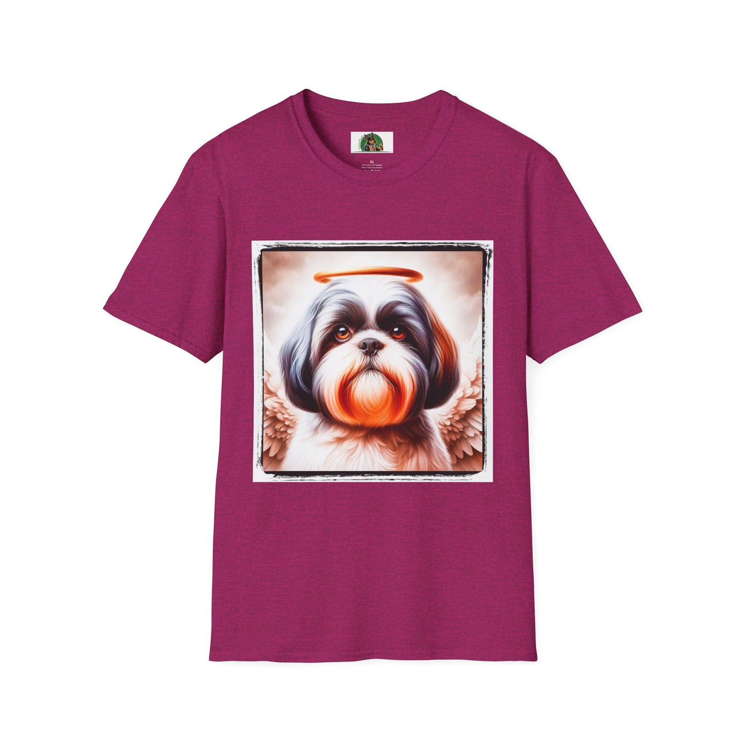 Shih Tzu angel shirt T-Shirt Printify S Antique Heliconia