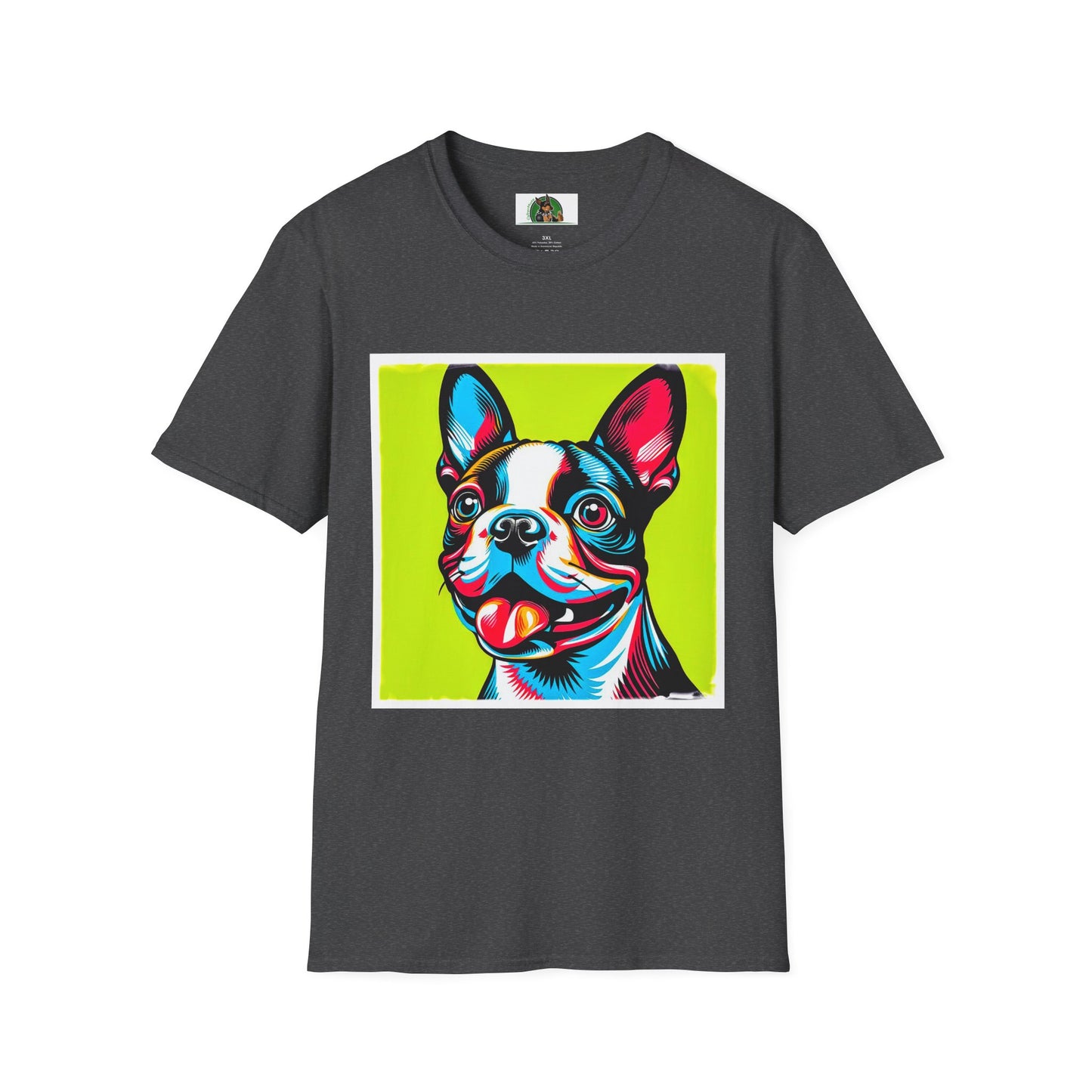 Boston Terrier Pop Art TShirt T-Shirt Printify XS Dark Heather