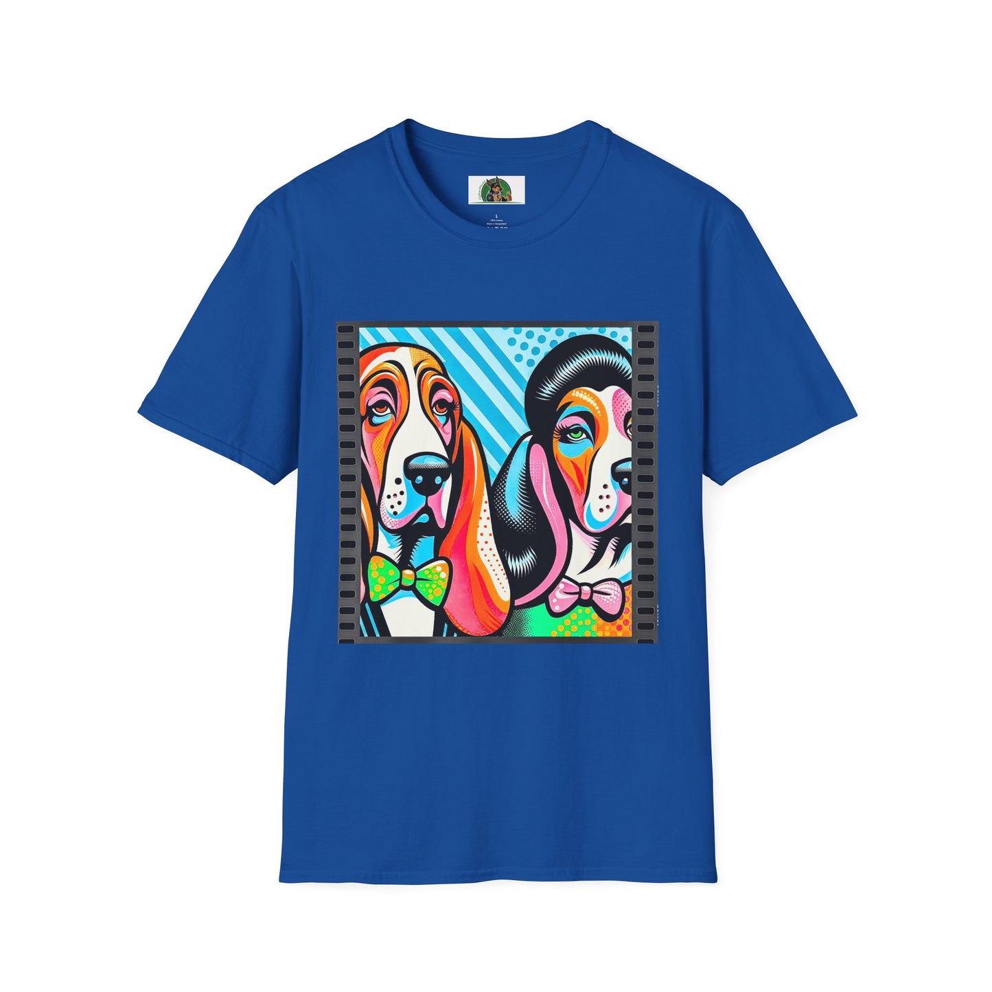 Basset Hound Colorful Couple Pop Art Pic T-Shirt Printify XS Royal