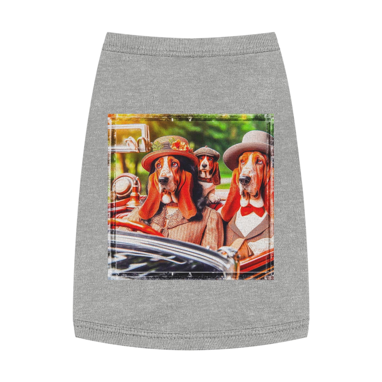 Pet Tank Top Wacky Basset Hound Pets Printify M Heather